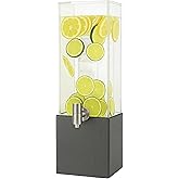 1.25 Gallon Acrylic Beverage Dispenser with Gray Metal Stand – Cold Drink Server with Ice Chamber & Stainless Steel Spigot