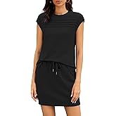 Casly Lamiit Two Piece Sets for Women Summer Skirt and Top Set Cap Sleeve Matching Drawstring Tennis Skort Outfits