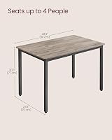 VASAGLE Dining Table 70 x 110 cm Industrial Heather Greige Ink Black KDT081G01 view 6