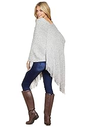 Classic Soft Knit Poncho Shawl Wrap - Basic Warm
