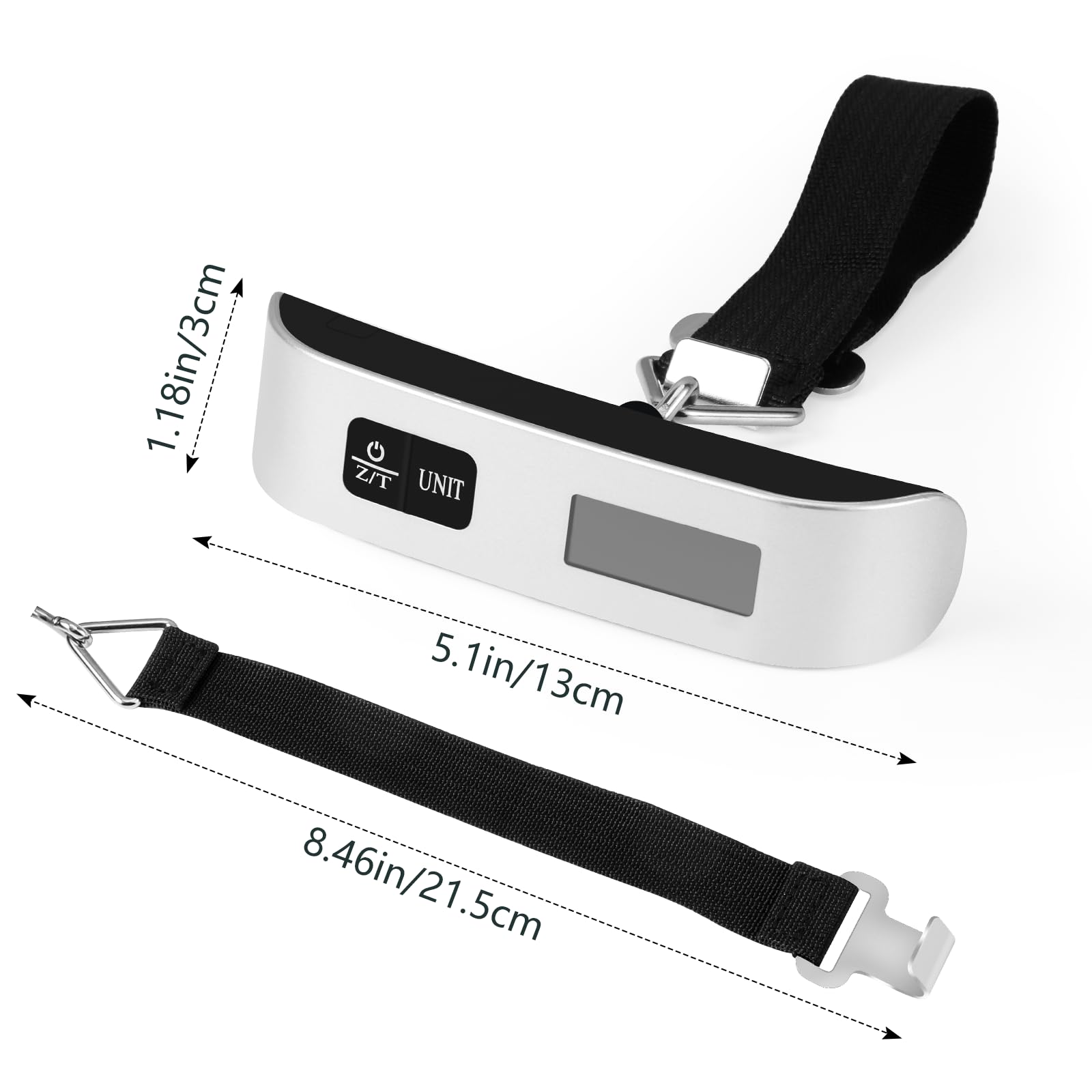 Brencco Kofferwaage Digital mit Haken, Tragbare Elektronische Gepäckwaage 50KG / 110 lb, Digitalwaage Tara-Funktion Praktisch Digitale Hängewaage für Reise 7