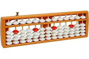 Larcele 13 Column Abacus with Reset Button, Bead Arithmetic Counting Tool for Student SP-02