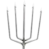 Fishing Harpoon Spear Stainless Steel Barbed Gig with Aluminum Rod for Fish | Fishing Harpoon, Stainless Steel Barbed Spear Head with Aluminum Alloy Rod, 8mm Screw Design for Outdoor Fishing, Frog &amp; Fish