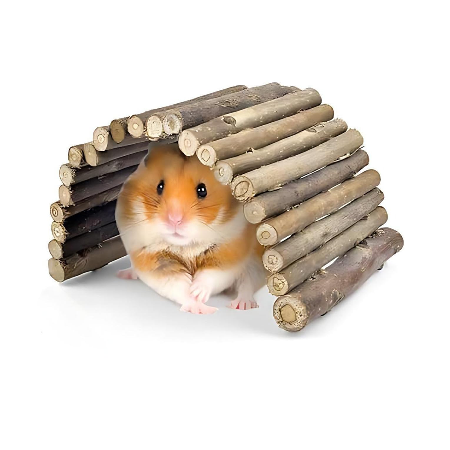 Hamster Wooden Bridge Suspension Bend Ladder Small Pet Supplies Cage Habitat Decor Mouse Rat Rodents Toy(Small)