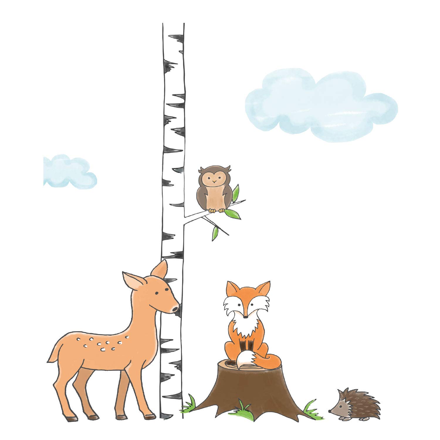 Handdrawn woodland wall sticker pack with expansion pack | Woodland wall stickers | Perfect for decorating a child's bedroom with a woodland theme