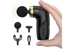 HEYCHY A1 Super Mini Massage Gun, Percussion Deep Tissues Muscle Massager, Travel Massage Gun, Compact Sports Massager, Portable Handheld Massager for Office Gifts for Him/Her, Home, Athletes(Black)