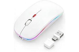 LED Bluetooth Mouse for MacBook Air/Laptop/iPad - Built-in Mouse Jiggler & 4-Mode (Bluetooth 5.2/3.0 & 2.4GHz USB-A/C) Rechar