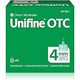 Unifine OTC Insulin Pen Needles 4mm 32G (50-Count) AN 3641 – Fits Most Insulin Pens & Injectables – Triple-Sharpened, Silicon