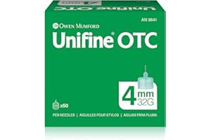Unifine OTC Insulin Pen Needles 4mm 32G (50-Count) AN 3641 – Fits Most Insulin Pens & Injectables – Triple-Sharpened, Silicon