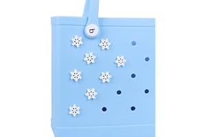 Vagocom 8Pcs Snowflake Charm for Bogg Bag,1inch/2.6cm Insert Decorative Accessory for Rubber Beach Tote
