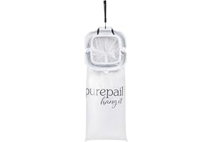 PurePail Hang It Diaper Disposal System – White – Odor Control for On-the-Go – Hang from Anywhere – Perfect for Car & Grandparents – Includes 1 Hang It + 5 Lavender Scented Refill Bags + 1 Travel Case