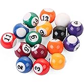 16-Piece Mini Billiard Balls Set &ndash; 25mm (0.98") Small Pool Balls for Table Games, Travel &amp; Family Fun
