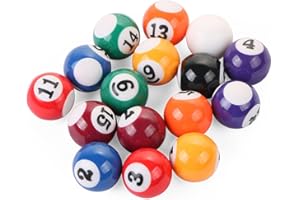 16 Piece Mini Billiard Balls Set – 25mm (0.98") Small Pool Balls for Table Games, Travel & Family Fun