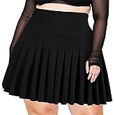 Moon Wood Women's Plus Size Pleated Tennis Skirt- Girls High Waist Athletic Golf Skirts with Shorts