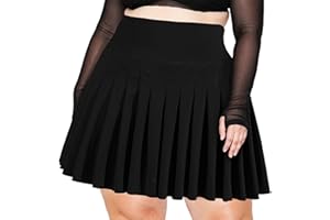 Moon Wood Women's Plus Size Pleated Tennis Skirt- Girls High Waist Athletic Golf Skirts with Shorts