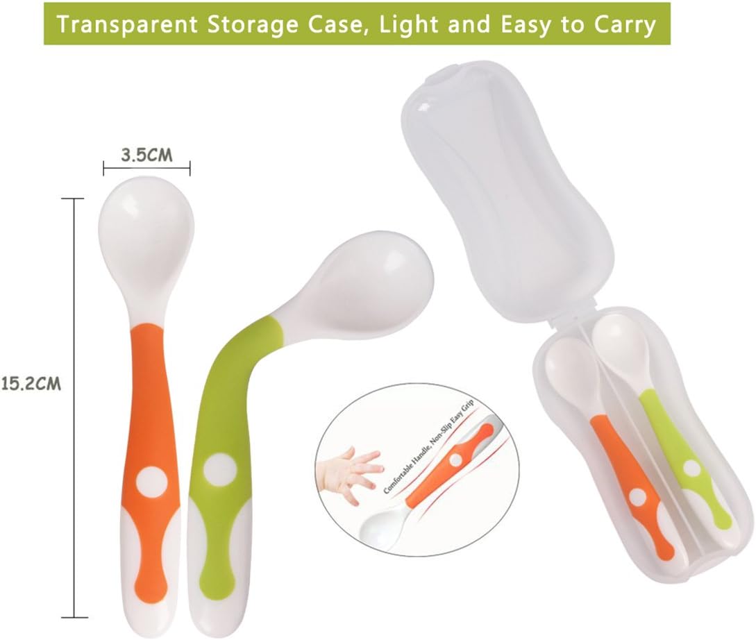 Ustensiles De Bebe Cuillere Fourche Avec Voyage Safe Case Toddler Bebes Enfants Alimentation Cuillere Dentrainement Easy Grip Pliable Parfait Auto Alimentation Cuilleres Dapprentissage Bebe Puericulture Vaisselle Lawawarenesssociety In
