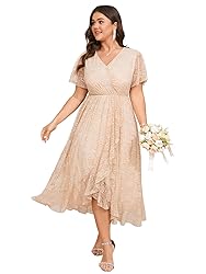 SCOMCHIC Womens Plus Size Wedding Guest Dress