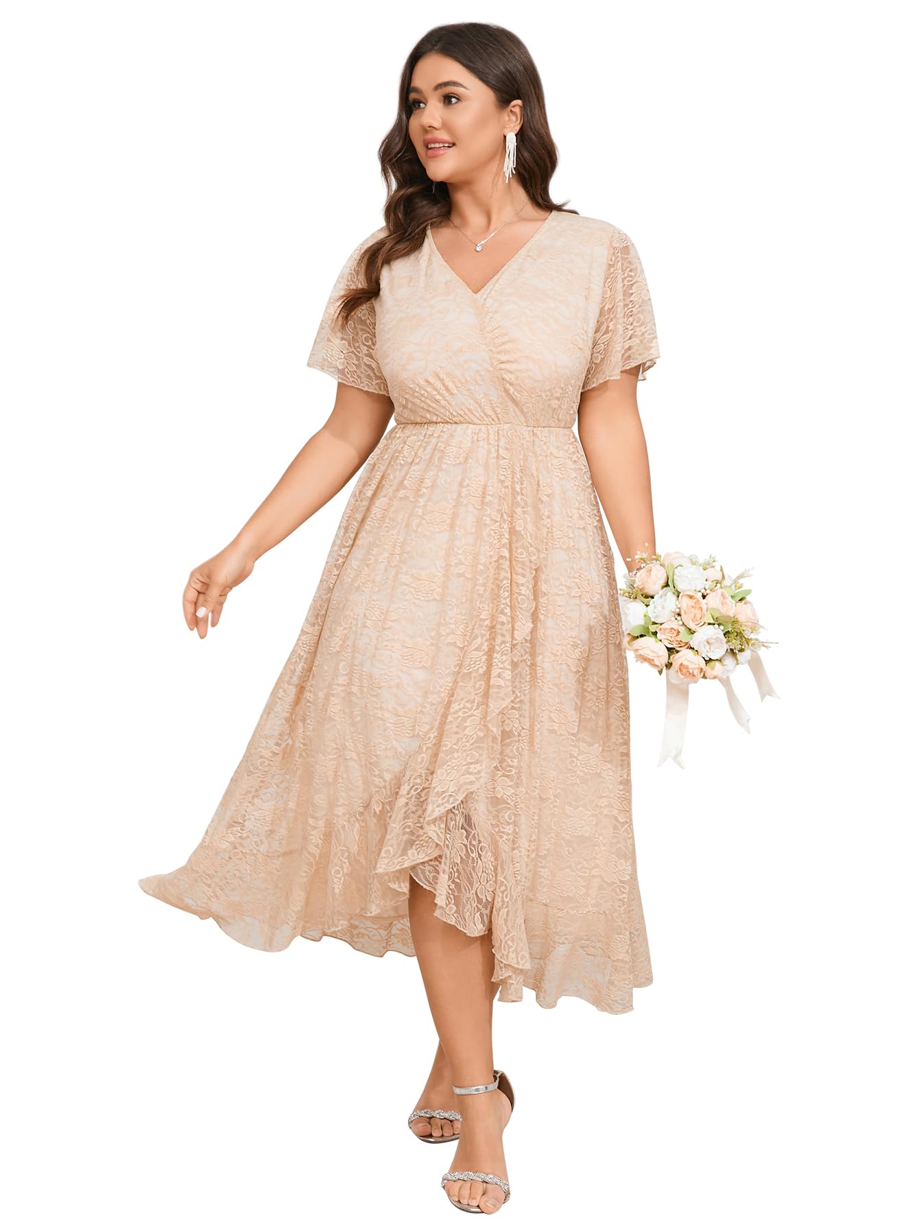 SCOMCHIC Womens Plus Size Wedding Guest Dress