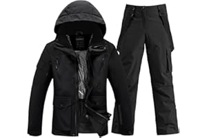 YEEFINE Men's Ski Suit Two Piece Insulated Snowsuits Snow Jacket and Pants Set Waterproof Winter Snowboard Suits Outdoor