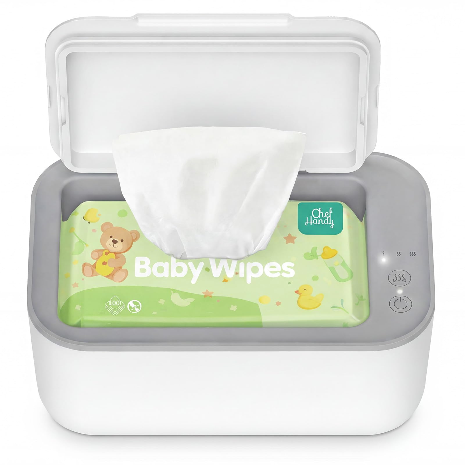 Photo 1 of Chefhandy Baby Wipe Warmer, 3-Level Temperature Control, Silent & Even Heating, Large Capacity Wipes Dispenser for Babies & Adults, White