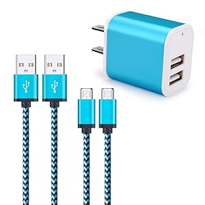 Android Charger with Wall Plug, Hootek 2.1A Dual Port USB Wall Charger Brick Block Charger Cube Box with 2Pack 6ft Micro USB Cable Phone Charger Cord for Samsung Galaxy S7 S6 Edge J3 J7, LG Stylo 5 3