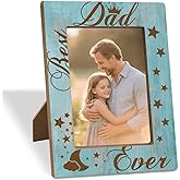 XHWLYN Wooden Photo Frame Best Dad Ever Heartfelt Father’s Day Gift Special Birthday Gift For Dad Family Photo Frame Charming Table Decor Thanksgiving Christmas New Year Gifts For Father 8X6 Inches