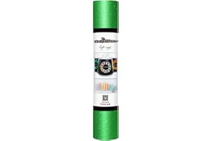 TECKWRAP Shimmer Vinyl Glitter Adhesive Craft Vinyl,1ftx5ft,Apple Green