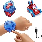 Givzan Spider Toy for Boys, Remote Control Watch Car Toy for Kids | Mini RC Car with LED Light and Wrist Strap for Indoor and Outdoor Play, Birthday &amp; Christmas Stocking Stuffers Gifts