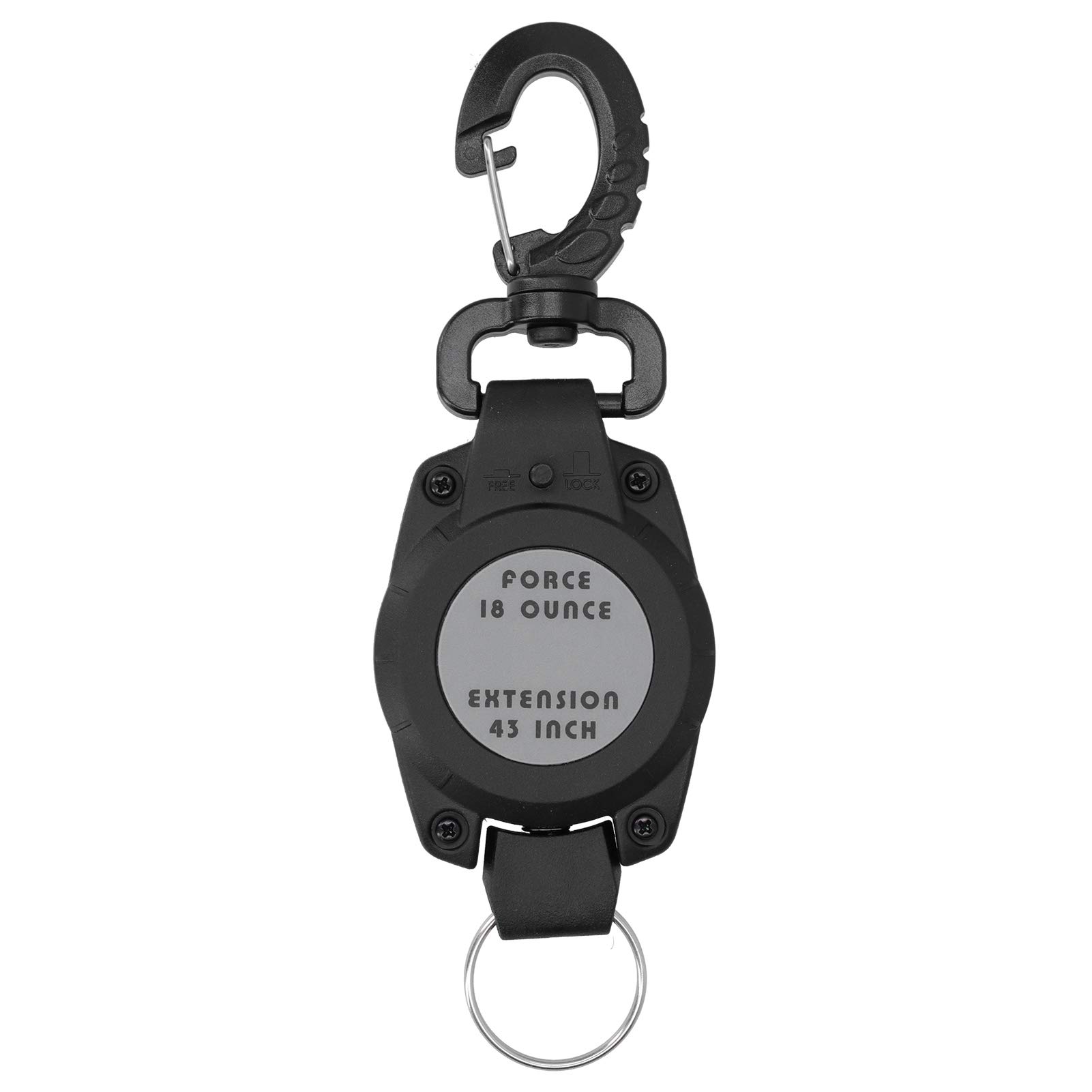 Leopacat Retractable Keychain,Lanyard Retractable Badge Holder with Stainless Steel 43in Steel Cord,Tactical ID Lanyard Reels,Telescopic Carabiner and Key Ring, Heavy Duty Keyring Belt Clip