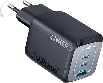 Carregador anker 67w usb-c, carregador de parede anker prime gan, carregador rápido dobrável compacto de 3 portas, para macbook pro/air, ipad pro, iphone 14/pro, galaxy s23/s22, note20, pixel, apple watch e muito mais