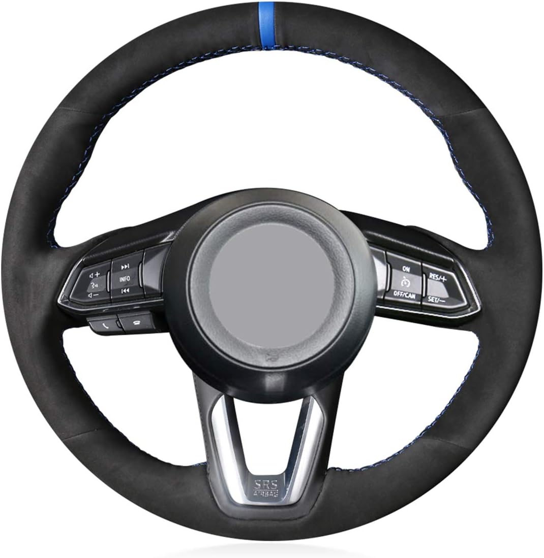 Mewant DIY Black Suede Customize Steering Wheel Covers for