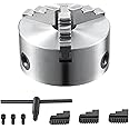VEVOR 3-Jaw Lathe Chuck, 4'', Self-Centering Lathe Chuck, 0.08-4 in/2-100 mm Clamping Range with T-key Fixing Screws Reversible Jaws, for Lathe 3D Printer Machining Center Milling Drilling Machine