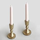 Antique Brass Iron Taper Candle Holders - Candlestick Holder for Weddings, Dining, and Parties, Candle Stand Set of 2