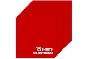 BONMIY 15Sheets Red Cardstock Paper 12x12 Card stock for Cricut, Thick Construction Paper for Card Making, Scrapbooking, Craft 90 lb / 250 gsm (Red)