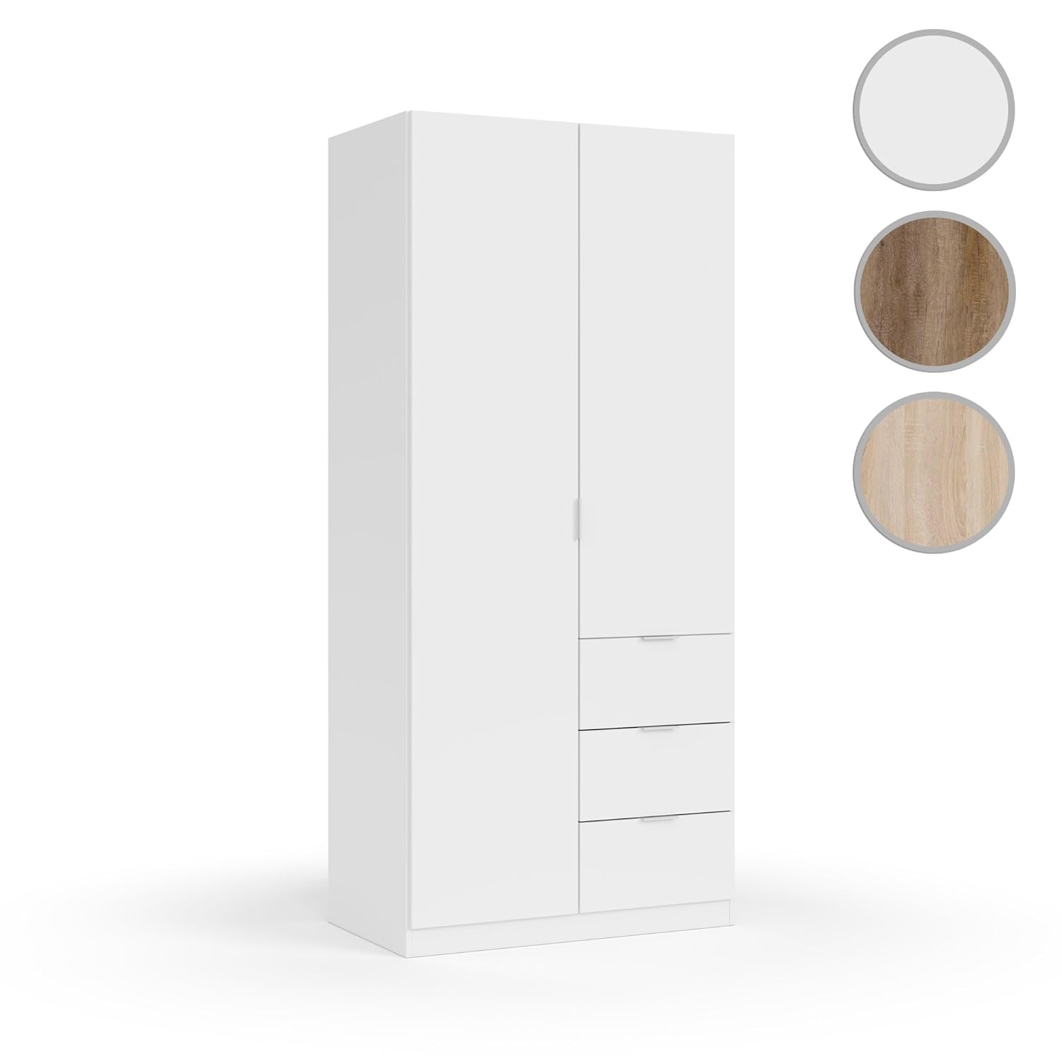 Gloria Armoire De Chambre Style Contemporain Melaminee Blanc L