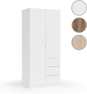 Habitdesign LCX352O Armario ropero Dos Puertas y Tres cajones, Acabado