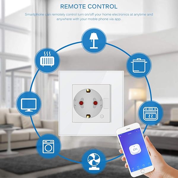 OurLeeme WiFi Enchufe Inteligente Enchufe de Pared de 10A Toma de Corriente Inteligente Control Remoto Control de Voz Temporizador Ahorro de energa Funciona con Alexa Google Home Blanco