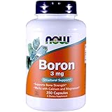 NOW Foods Boron, 3 mg, 250 Capsules (Pack of 2)
