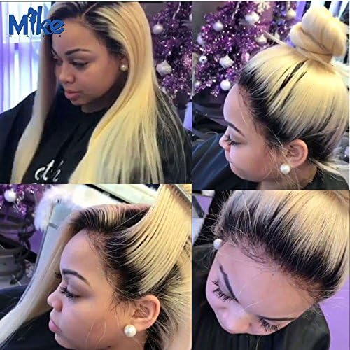 MikeHAIR Most Popular Ombre Blonde Lace Wigs #2/613 Two Tones Ombre Brazilian Hair Soft Straight Hair Lace Wigs (24 inch)
