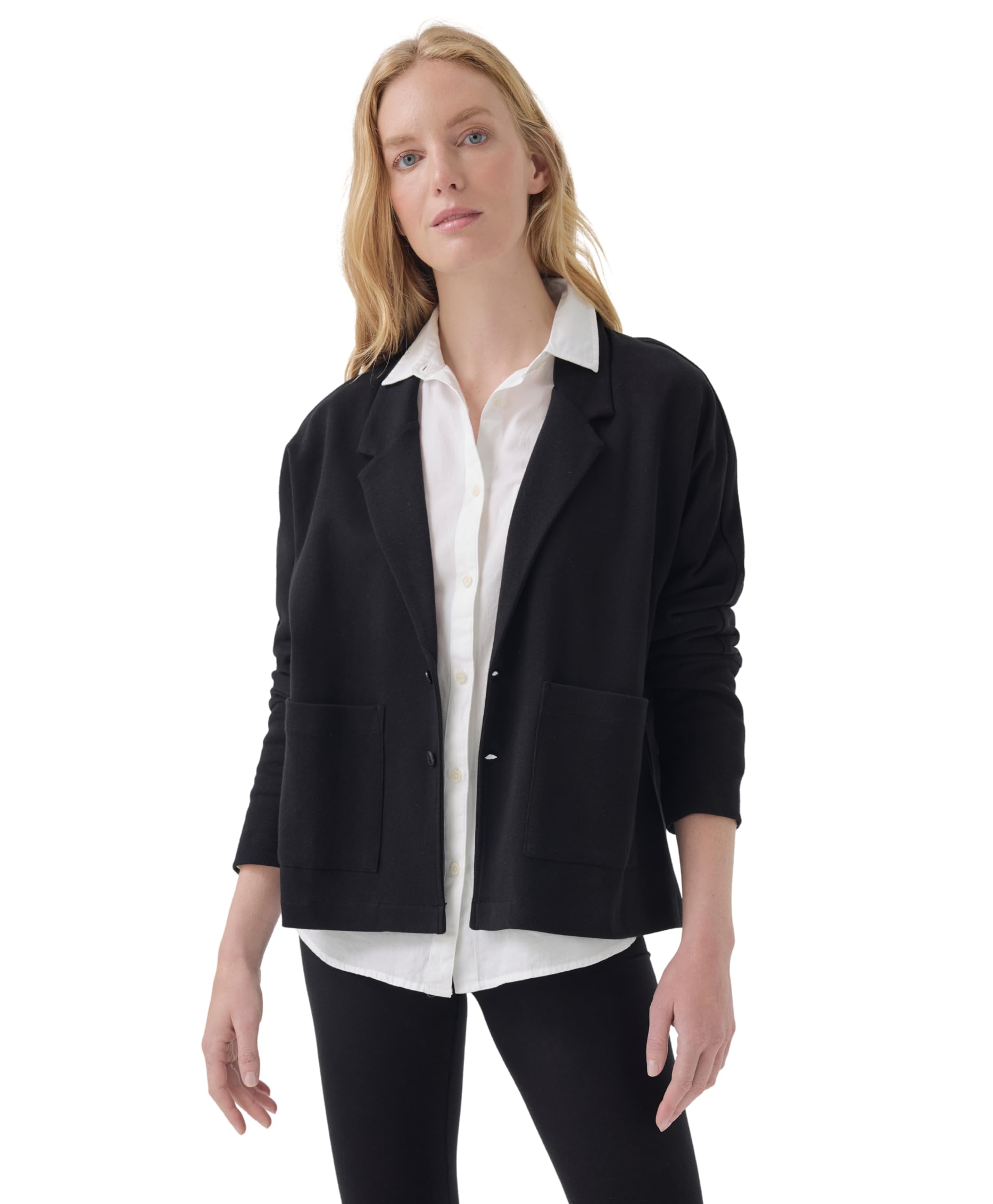 Photo 1 of Pact Organic Cotton Women's Relaxed Blazer Black