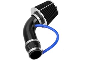 Aramox 76mm Universal Car Cold Air Intake Filter, Aluminum Alloy Induction Hose Pipe Kit with Dry Density Fiber Filter for 3 