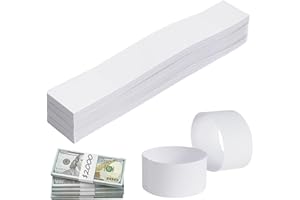 ZNBSIXP 150 Pcs Money Bands for Cash, Money Wrappers for Bills Blank Kraft Currency Straps, 7.56"×1.14" Self-Adhesive Currency Straps, to Organize Cash Banks Restaurants Retail(Whiter)