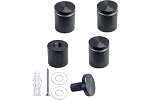 BESTANDOFF Pack of 4, Aluminum Standoff Screws, Wall Sign Standoff Mounting Hardware Advertising Glass Standoff Nail for Hanging Acrylic Picture Frame (Black, 1" x 1")