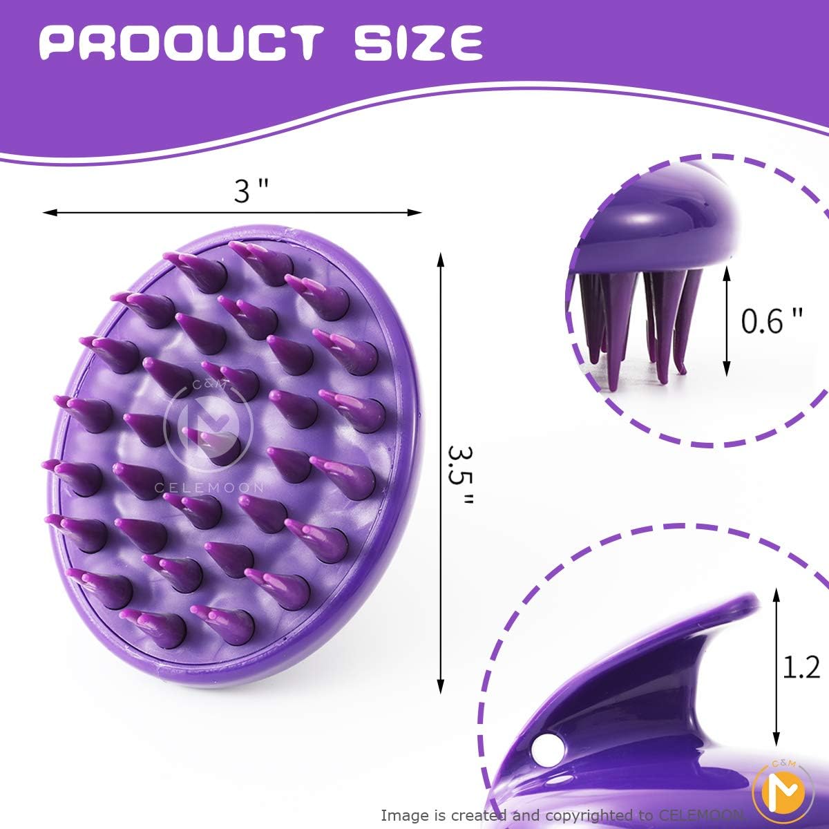 CeleMoon [Soft Silicone Pins] Silicone Washable Cat Grooming Shedding Tool/Massage Brush for Long and Short Hair, Reduce Shedding by 90% - No Scratching Any More & Fits Your Hands So Well - Purple : Pet Supplies