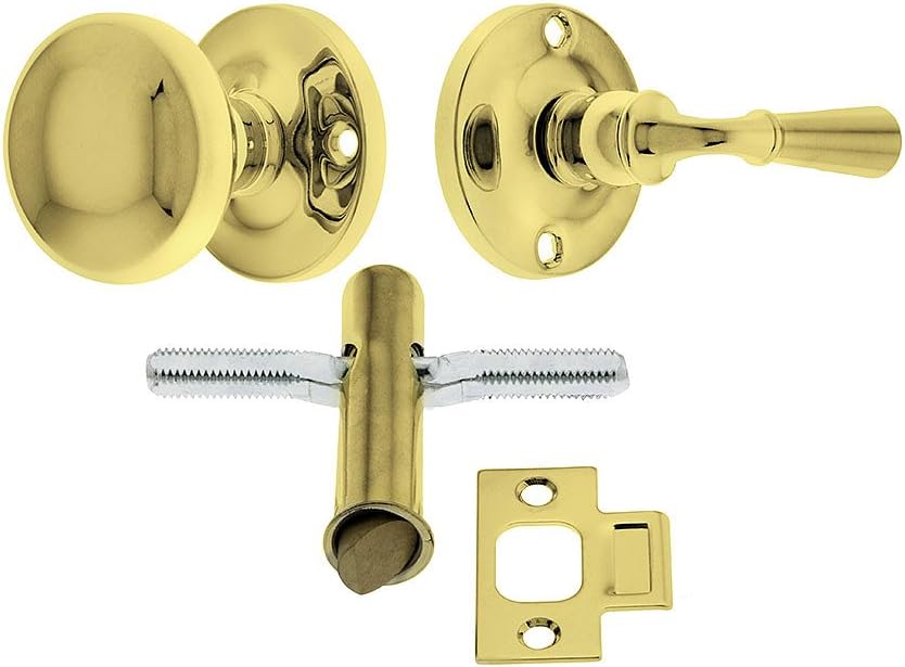 Classic Screen Door Latch Set With 1 3/4" Backset In Polished Brass