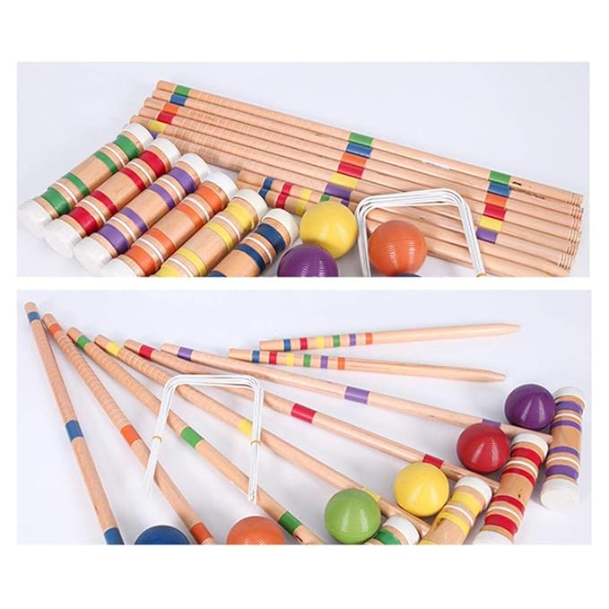 Benny Juego De Croquet con Trolley De Madera Juego De Croquet para