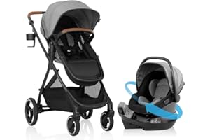 Evenflo Shyft Intuiti Travel System with Revolve180 LiteMax™ NXT Rotating Rear-Facing Lightweight Preemie and Infant Car Seat 3-30 lbs. (Fossil Gray)