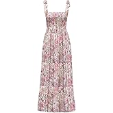 GOLDSTITCH Women's Summer Boho Spaghetti Strap Ruffle A Line Beach Long Maxi Dress