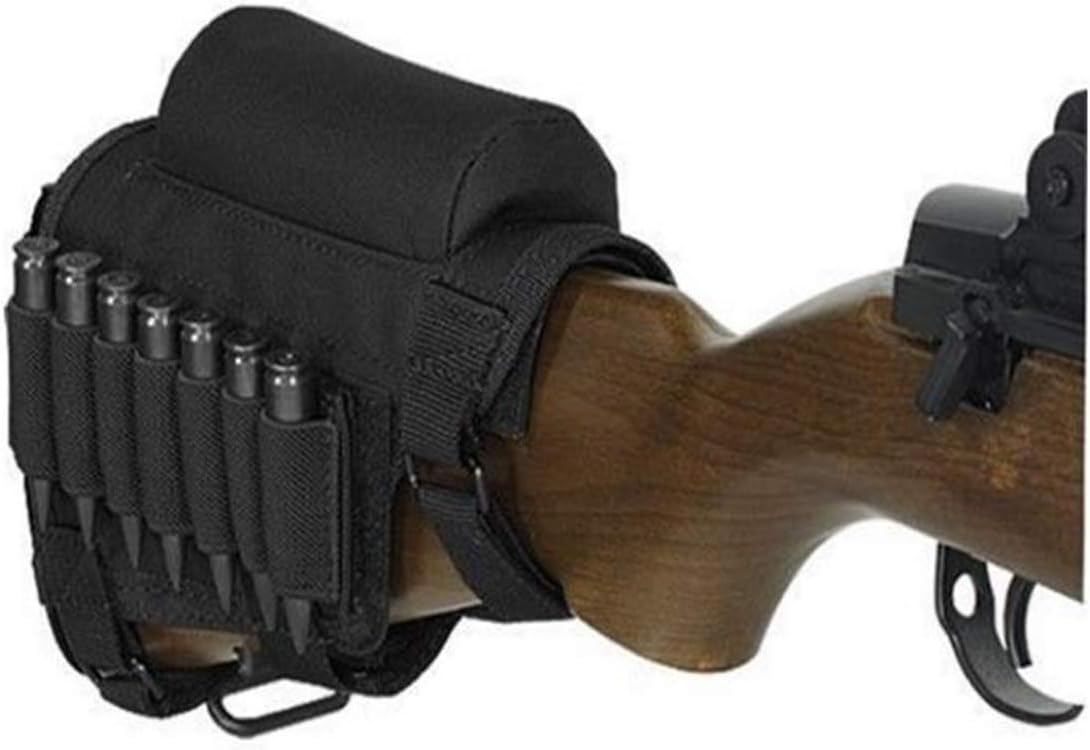 EVNNO Rifle Ammo Holder, Rifle Buttstock, Adjustable Tactical Cheek Rest Pad Ammo Pouch with 7 Shells Holder for .308 or. 300 Winmag Hunting Shooting. : Sports & Outdoors