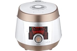 Cuckoo Multi Pressure Cooker, CMC-ASB501F, A50 Premium Series 8 in 1 (Pressure, Slow, Rice Cooker, Browning Fry, Steamer, Warmer, Yogurt, Soup Maker)18+ Smart Options, Stainless Steel, 5QT, GOLD/WHITE